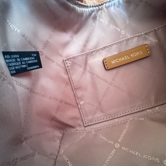 Michael Kors Ember Small Shoulder Crossbody Bag MK Light Brown Multi - Picture 11 of 14